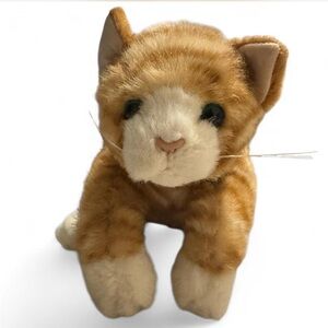 russ berrie dempsey 14" orange tabby cat plush